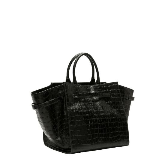 Bild von Schultertasche "Lora Satchel Kroro", L, schwarz