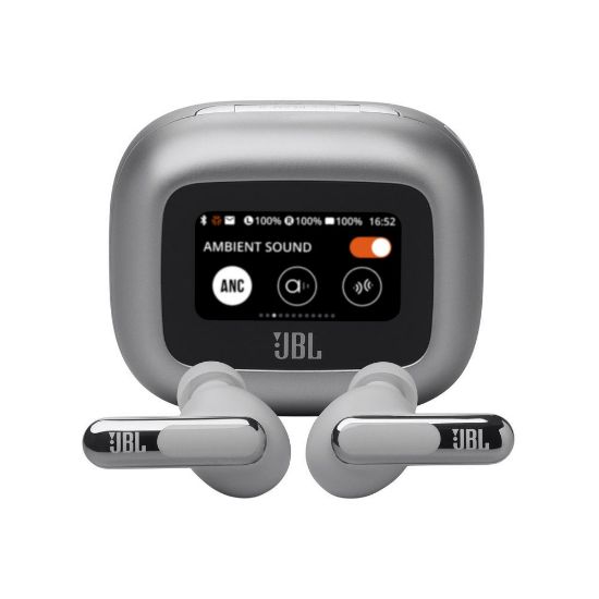 Bild von Noise Canceling Earbuds "LIVE Beam 3", Wireless Charging, Smart Case, Silber