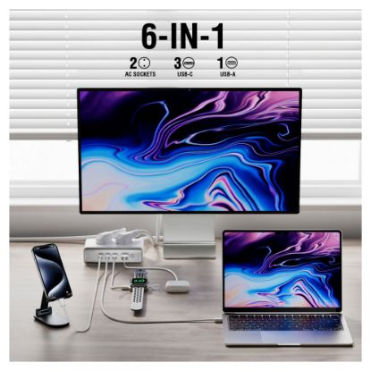 Bild von 6-in-1 Steckdosenleiste mit USB "GaN 65W"