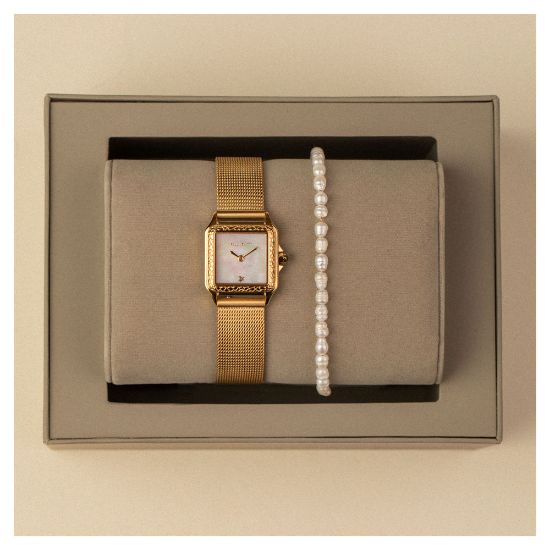 Bild von Set Armbanduhr + Armband "All Pearls", gold
